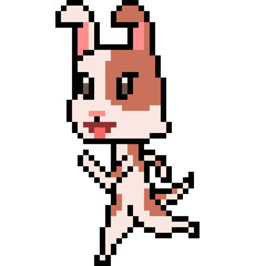 Fototapeta premium vector pixel art dog run