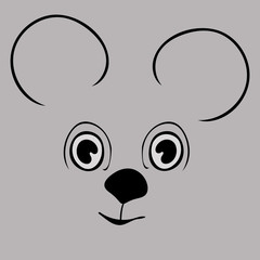 Mouse cute funny cartoon head