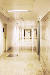 Interior corridor hospital