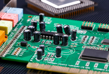 electronic circuit board with microchip