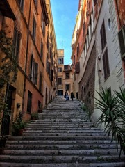 Fototapeta na wymiar scalinata al rione monti a roma