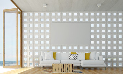 New scene 3d rendering interior design of empty room and design wall