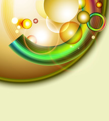 Abstract colorful background with bubbles and rings