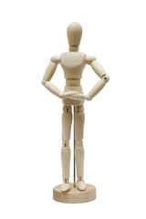 Wooden dummy isolated on a white background
