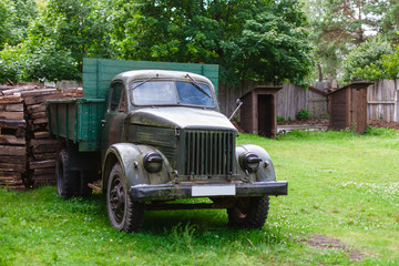 The old Soviet lorry in village