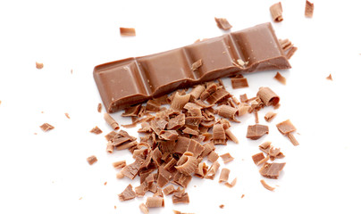 Chocolate curls,peels close up