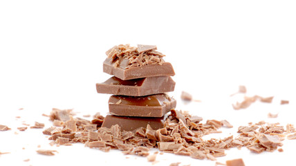Chocolate curls,peels close up