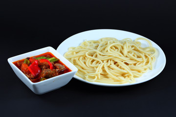 Chinese Food. Noodles with vegetables.