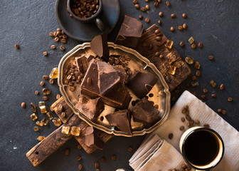 Dark Chocolate and coffee