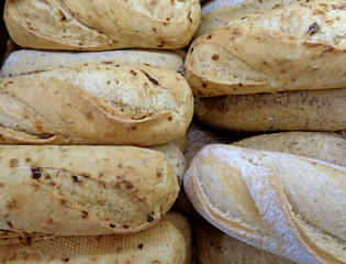Heap of Mini Baguettes, Closed up for Texture, Background, Banner