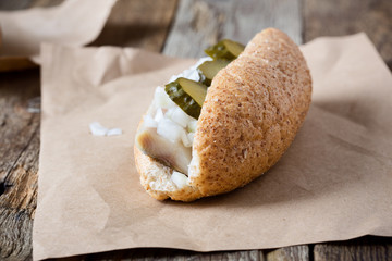 Pickled herring sandwich