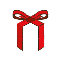 merry christmas red ribbon bow image vector illustration eps 10