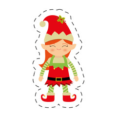 christmas elf female image vector illustration eps 10