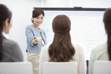 Four businesswomen in a meeting