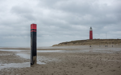 Old lighthouse of De Cocksdorp, Texel, The Netherlands.