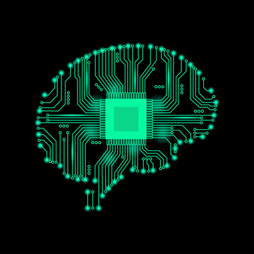 Abstract brain of man in an electronic form. Vector illustration. Abstract brain.