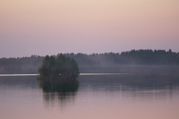Fototapeta premium Fog over the lake