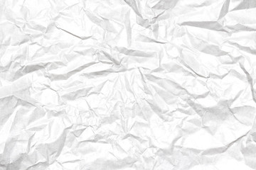 White crumpled paper and texture abstract background.