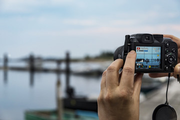 Female hands taking a photo