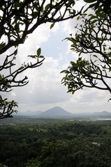 Mountain scenery from the famous Dambulla cave temple.