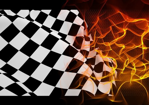 Checkered with flames cheap