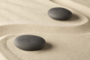 zen meditation stone background, Buddhism stones presenting ying yang for relaxation balance and harmony or spa wellness concept for purity. - obrazy, fototapety, plakaty