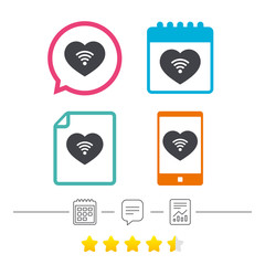 Love Wifi sign. Wi-fi symbol. Wireless Network.