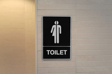 Gender neutral restroom sign that says, TOILET