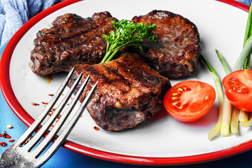 juicy veal steak