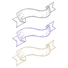 Ribbon banners. hand drawn sketch