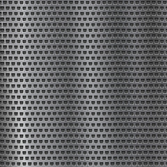 Dark metal perforated background. Abstract industrial surface