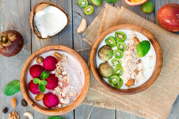 breakfast cereal with exotic fresh fruit