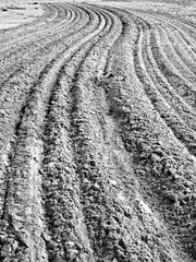 Patterns in the sand on the beaches of France, Europe
