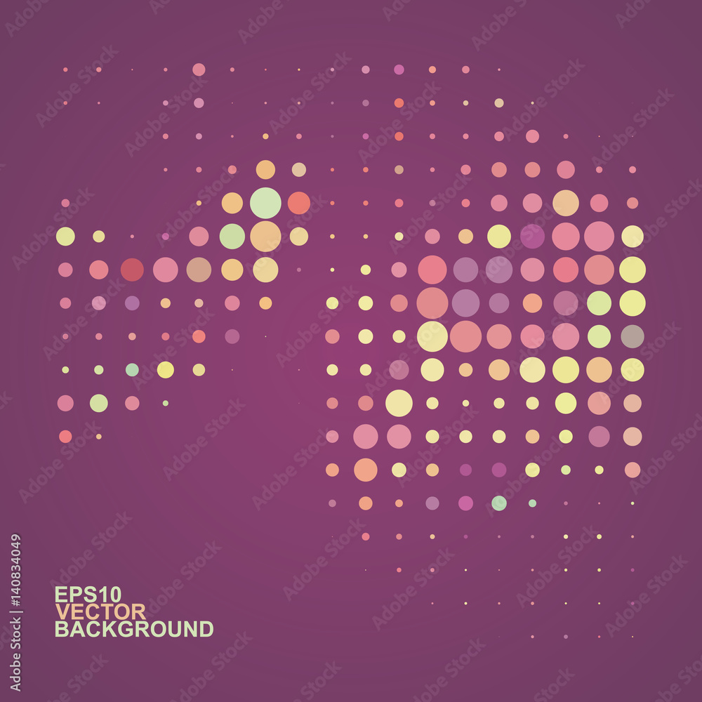 Poster abstract background with colorful dotted pattern