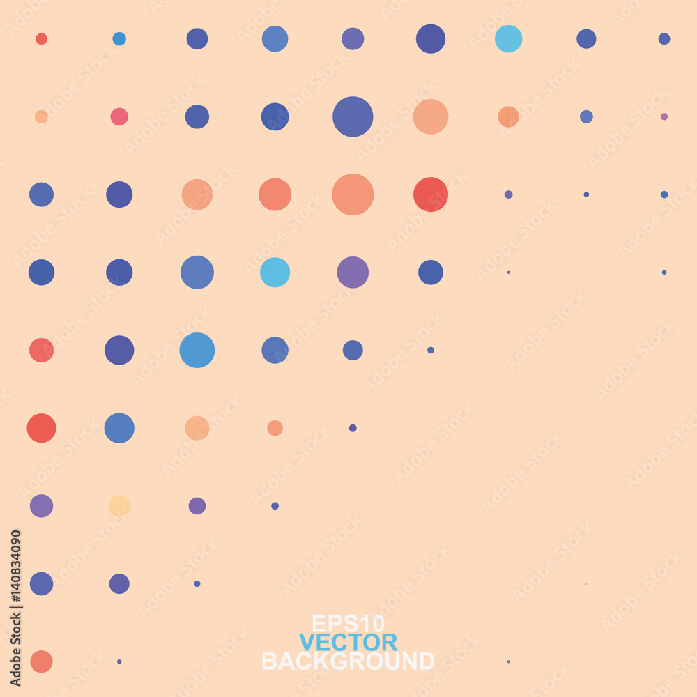 Poster abstract background with colorful dotted pattern