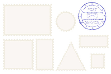 Blank post stamp shape - rectangle, triangle, circle, square