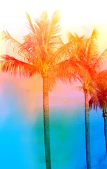 Crédence de cuisine en verre imprimé Palmier Retro photo of palm trees