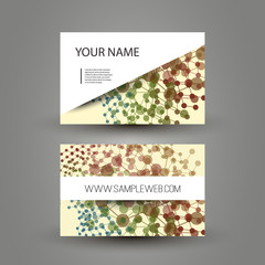 Business Card Template with Colorful Abstract Dotted Background