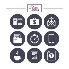 Fototapeta premium Office, documents and business icons.