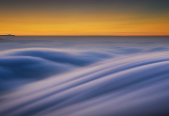 Amazing view from Jested mountain peak during cold winter day. Liberec, Czech republic.