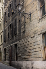 Fototapeta na wymiar Medieval streets in the old town of Geneva - 7