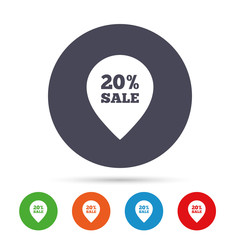 20 percent sale pointer tag sign icon.