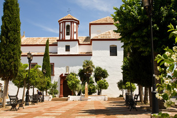 Fototapeta na wymiar Spanish style church in southern town of Ronda, Spain.