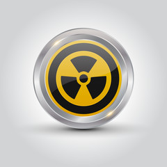 Nuclear sign button on white background, Vector Illustration