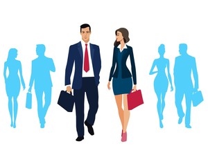 Kadın ve erkek birlikte yürürken