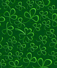 Seamless 3D green paper cut Pattern Clover for St Patrick's Day, Shamrock wrapping paper, ornament clover foliage, spring pattern, floral background wallpaper irish trefoil