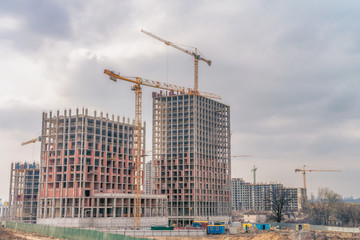 Building area with cranes