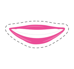 pink woman lips icon, vector illustration image