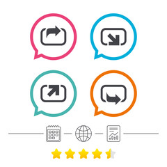 Action icons. Share symbols.