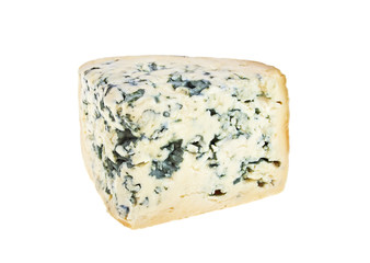 Blue cheese on a white background